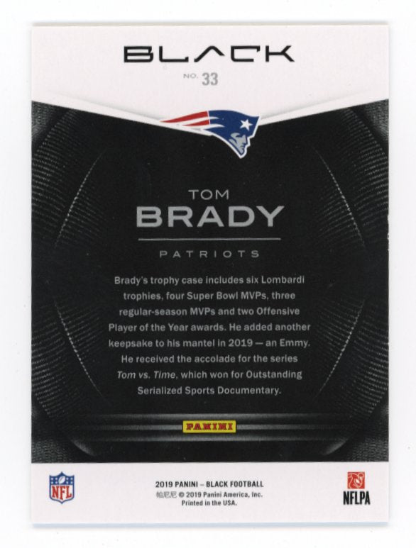 2019 Panini Black Tom Brady #33 - #/75