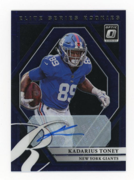 2021 Panini Donruss Optic Kadarius Toney #ESR-11 - #/25 Elite Series Rookie Purple Autograph