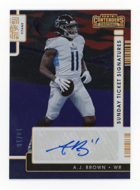 2021 Panini Contenders AJ Brown #STS-AJB - #10/10 Sunday Ticket Signatures Auto