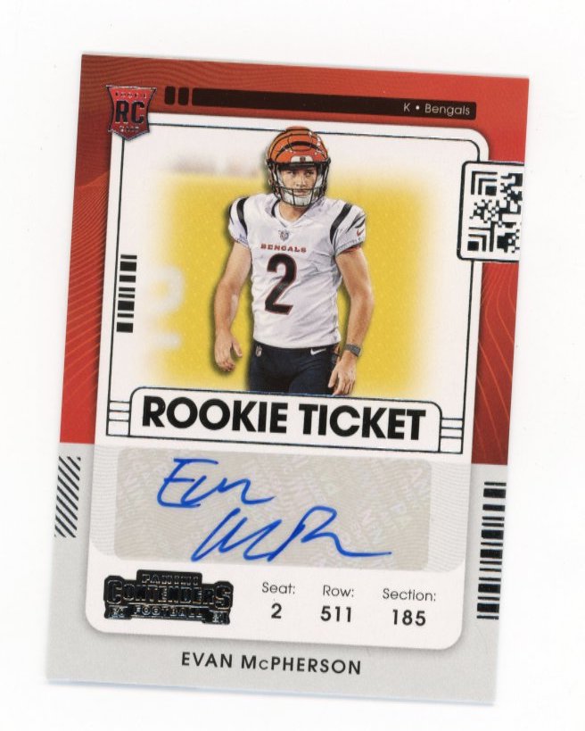 2021 Panini Contenders Evan McPherson RC #215 - Rookie Ticket Auto