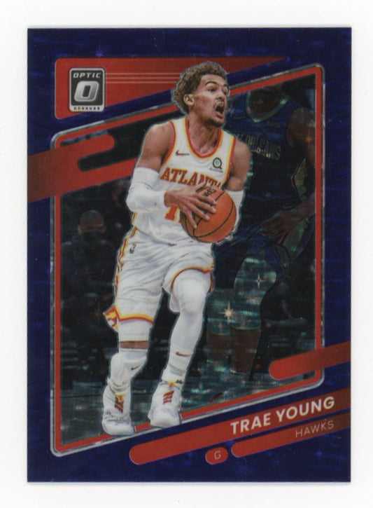 2021/22 Panini Donruss Optic Trae Young #51 - #/13 FOTL Purple Stars
