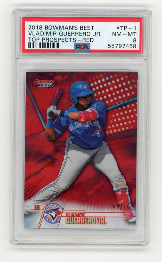 2018 Topps Bowman's Best Vladimir Guerrero Jr. #TP-1 - #/10 Red PSA 8