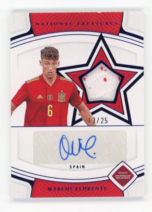 2022 Panini National Treasures FIFA Marcos Llorente Road to the World Cup #SS-MCL - #//25 Relic Auto