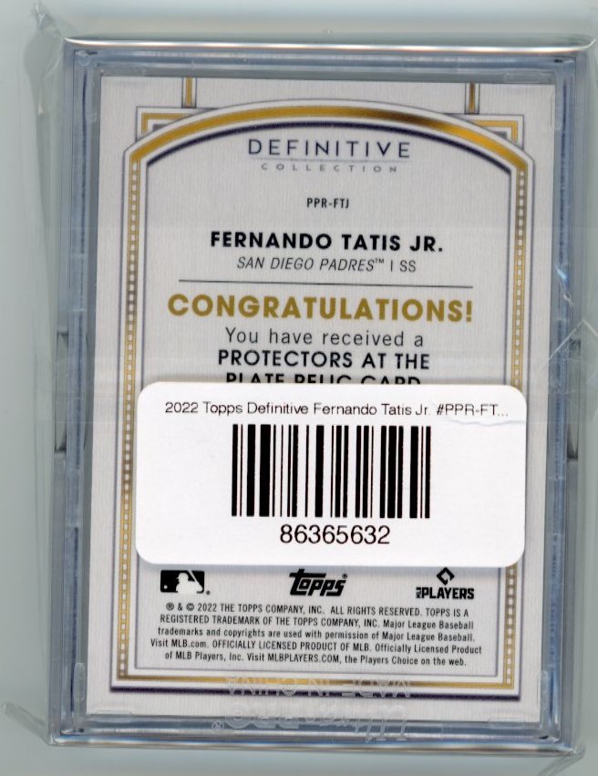 2022 Topps Definitive Fernando Tatis Jr. #PPR-FTI - #/5 Patch