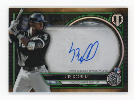 2020 Topps Tribute Luis Robert RC #TA-LR - #/99 Green Auto