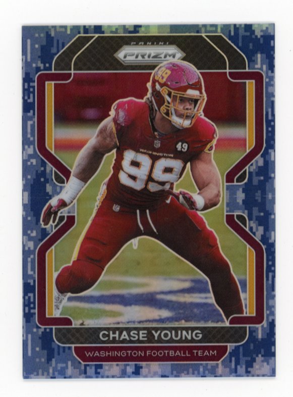 2021 Panini Prizm Chase Young #213 - #/25 Blue Camo