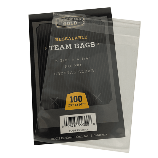 Cardboard Gold Resealable Team Bags - Pack of 100