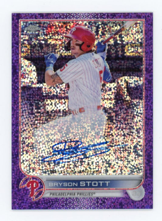 2022 Topps Chrome Bryson Stott #RA-BS - #/299 Purple Autograph