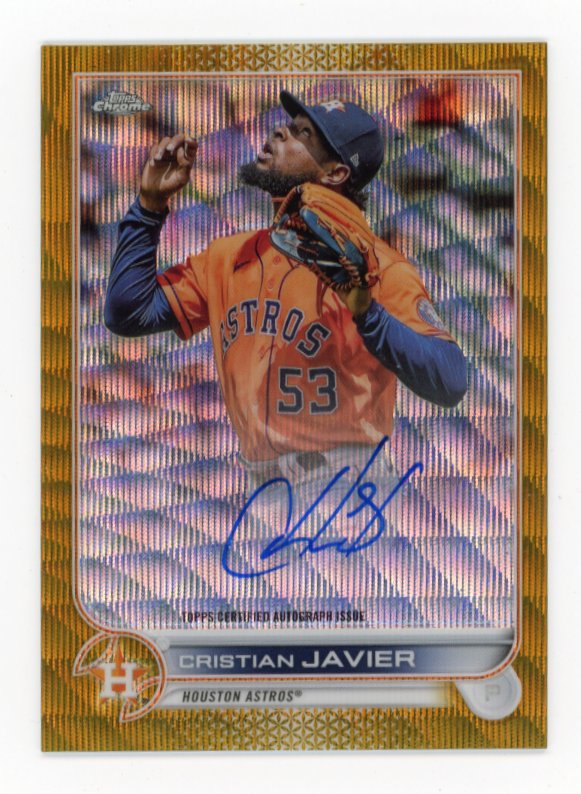 2022 Topps Chrome Cristian Javier #CVA-CJ - #/50 Gold Wave Autograph