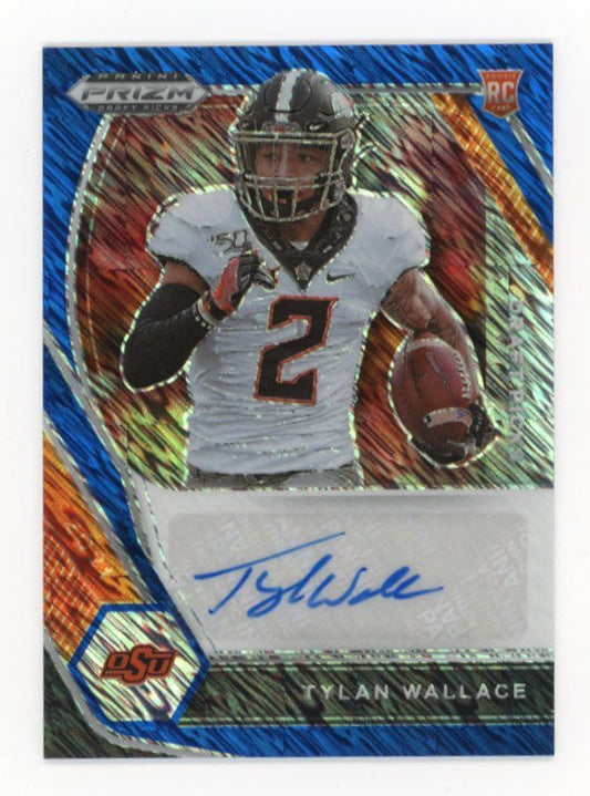 2021 Panini Prizm Draft Pics Tylan Wallace #DPA-TWA - #/13 Blue Shimmer Autograph