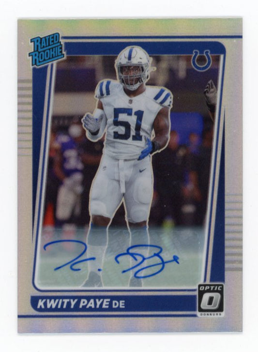 2021 Panini Donruss Optic Kwity Paye Rated Rookie #248 - #/50 Autograph