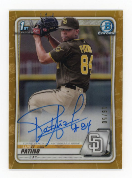 2020 Bowman Chrome Luis Patino #CPA-LP - #/50 Gold Autograph