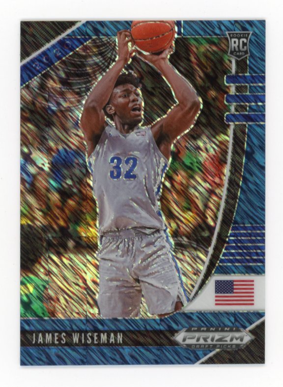 2020 Panini Prizm Draft Picks James Wiseman #42 - #/13 Blue Shimmer