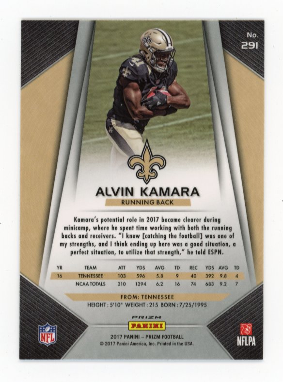 2017 Panini Prizm Alvin Kamara RC #291 - Silver