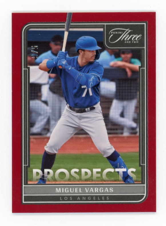 2022 Panini Three and Two Miguel Vargas RC #P-37 - Red #/5