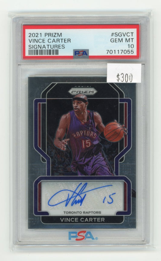 2021 Panini Prizm Vince Carter #SGVCT - Autograph PSA 10