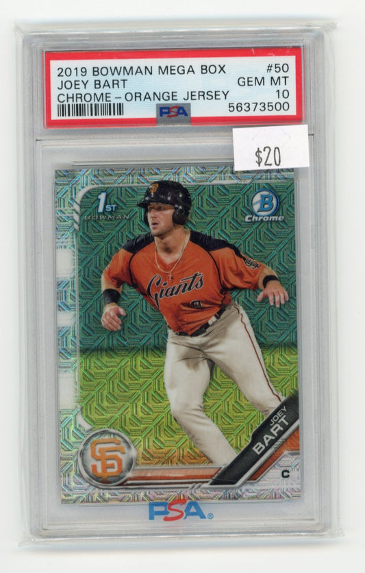 2019 Bowman Chrome Joey Bart RC #50 - Mojo Refractor PSA 10