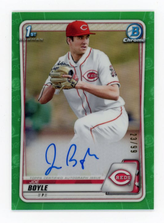 2020 Bowman Chrome Joe Boyle RC #CDA-JBO - Green Refractor Autograph #/99