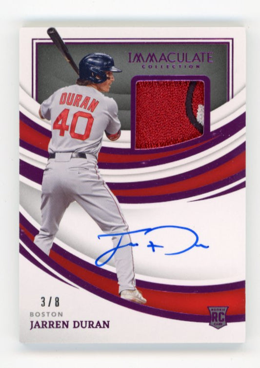 2022 Panini Immaculate Collection Jarren Duran RC  #IMA-JD - Patch Autograph #/8