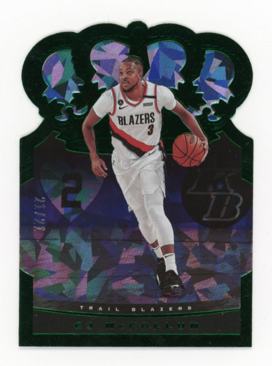 2020-21 Panini Crown Royale CJ McCollum #41 - Green Die Cut #/21