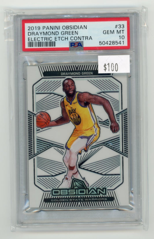 2019 Panini Obsidian Draymond Green #33 - Electric Etch Contra #/3 PSA 10