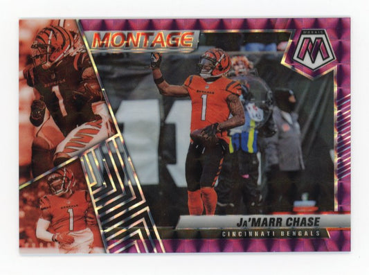 2022 Panini Mosaic Ja'Marr Chase #M-23 - Purple Mosaic #/49