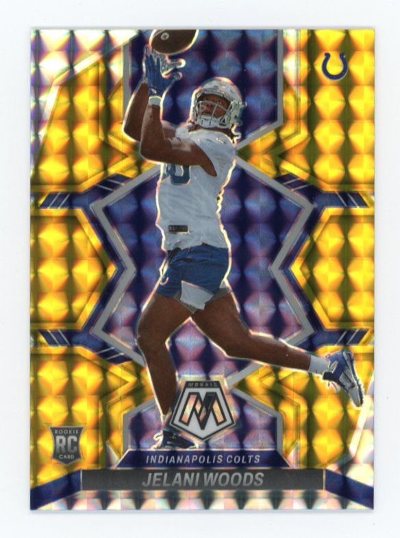 2022 Panini Mosaic Jelani Woods RC #358 - Gold Mosaic #/10