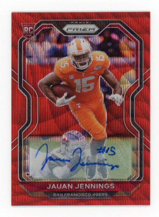 2020 Panini Prizm Jahan Jennings #304 - Red Wave Autograph #/149