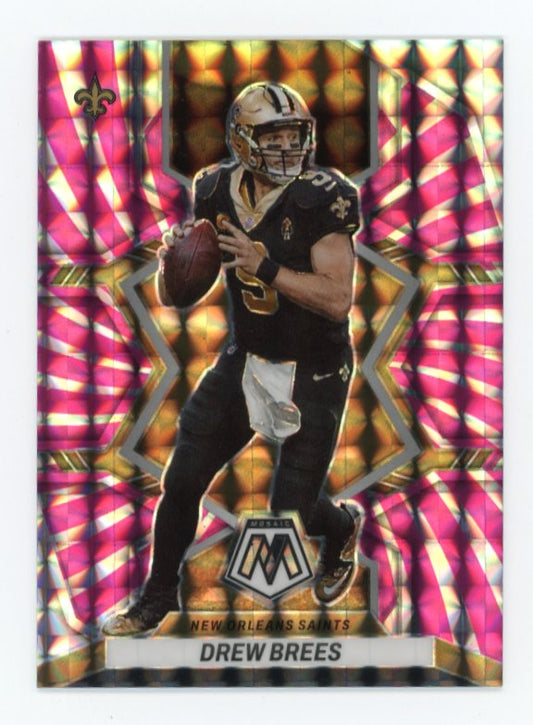 2022 Panini Mosaic Drew Brees #144 - Pink Mosaic #/11