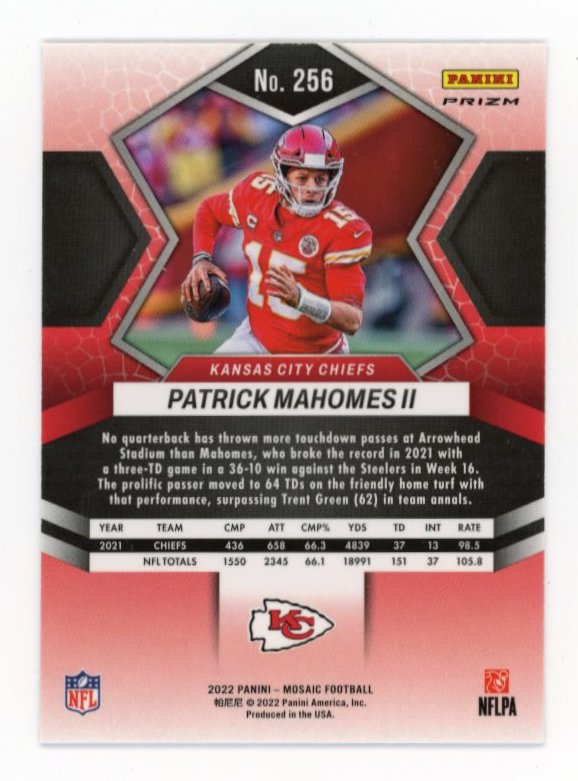 2022 Panini Mosaic Patrick Mahomes #256 - Silver Mosaic