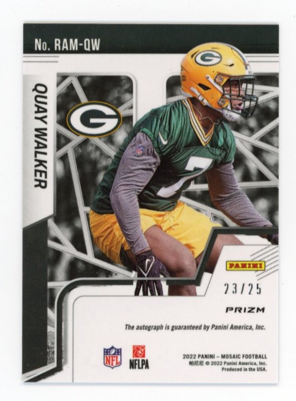 2022 Panini Mosaic Quay Walker #RAM-QW - Autograph #/25