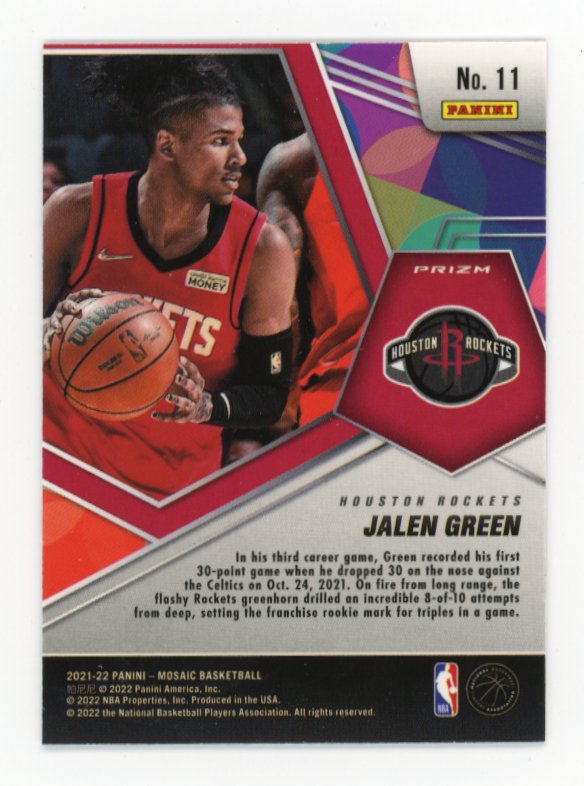 2021-22 Panini Mosaic Jalen Green #11 - Silver Mosaic Swagger