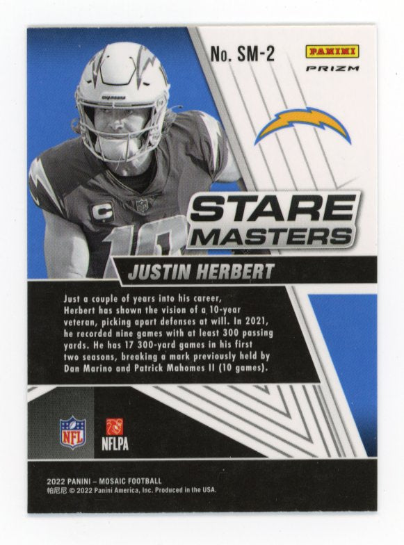 2022 Panini Mosaic Justin Herbert #SM-2 - Silver Stare Masters