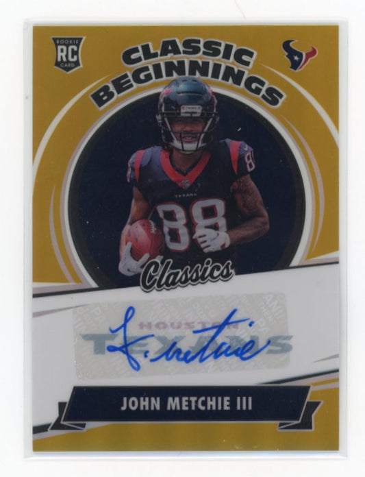 2022 Panini Classics John Metchie III Classic Beginnings RC #CB-17 - Autograph Gold #/25