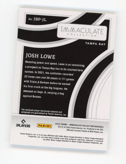 2022 Panini Immaculate Josh Lowe #IBP-JL - #/83 Patch Autograph