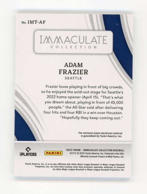 2022 Panini Immaculate Adam Frazier #IMT-AF - #/25 Triple Patch
