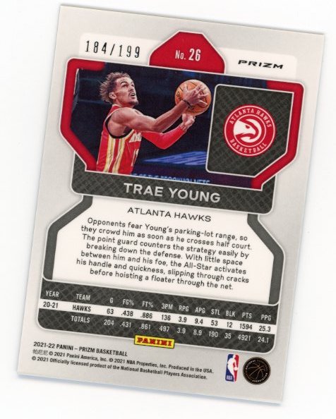 2021/22 Panini Prizm Trae Young #26 - #/199 Blue Refractor