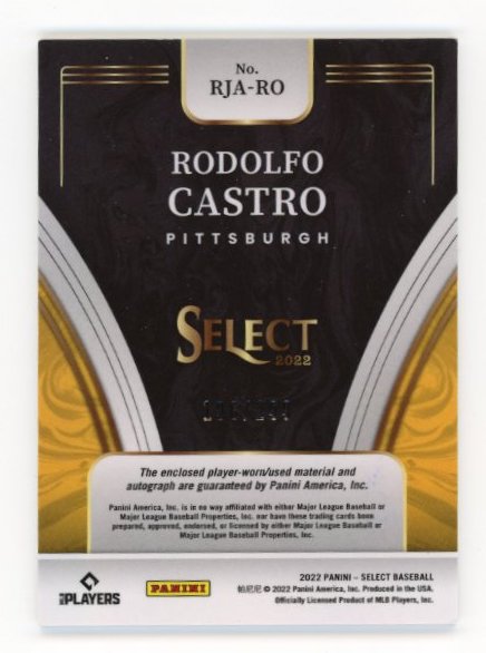 2022 Panini Select Rodolfo Castro #RJA-RO - #/299 Patch Autograph