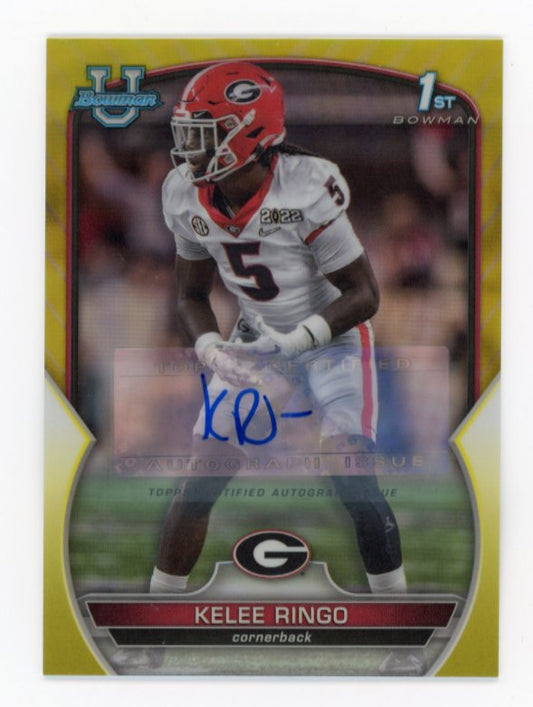 2022 Topps Bowman University Kelee Ringo 1st Bowman #68 - Autograph Gold #/75 Georgia