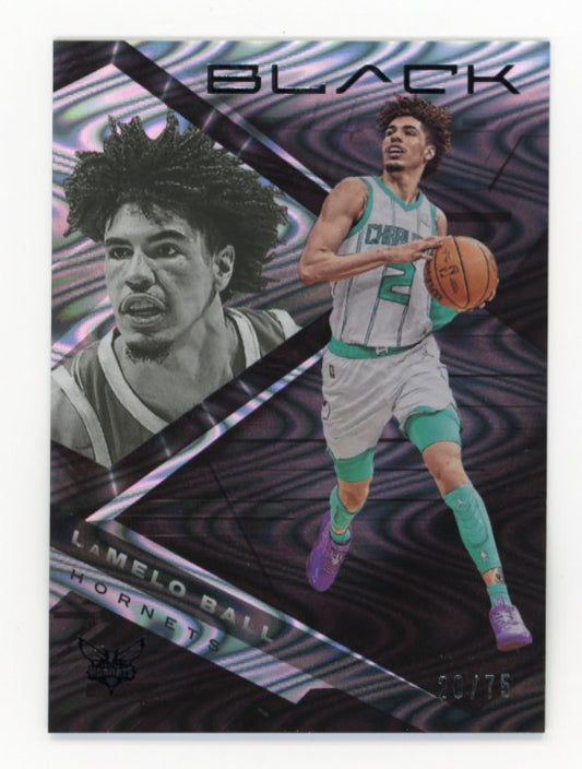 2021/22 Panini Black LaMelo Ball #19 - #/75 Hornets