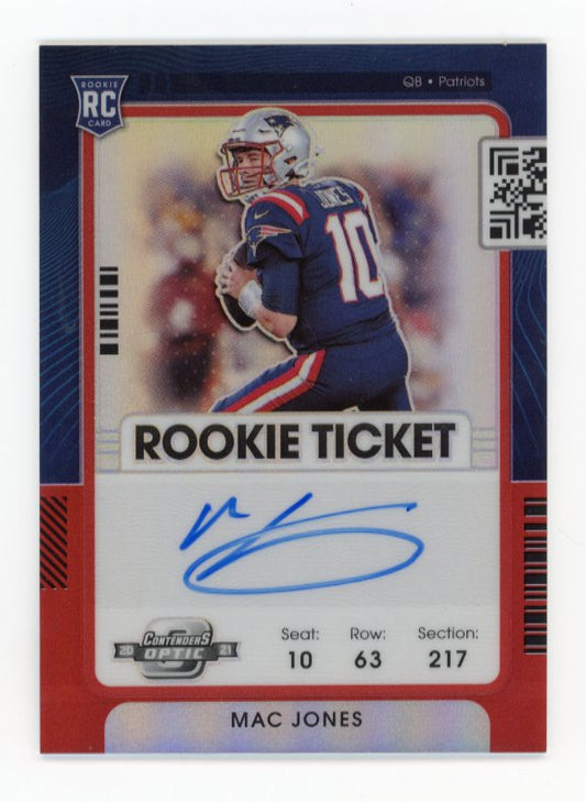 2021 Panini Contenders Optic Mac Jones Rookie Ticket RC #109 - Autograph #/99 Patriots