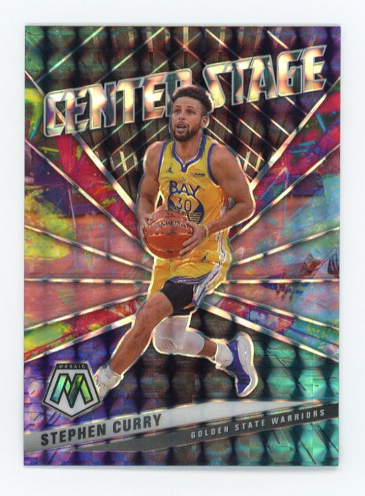 2020/21 Panini Mosaic Stephen Curry Center Stage #17 Warriors